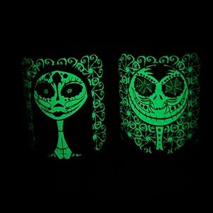 Disney Nightmare Before Christmas Glow in the Dark Coffee Mugs Jack Sally Cups